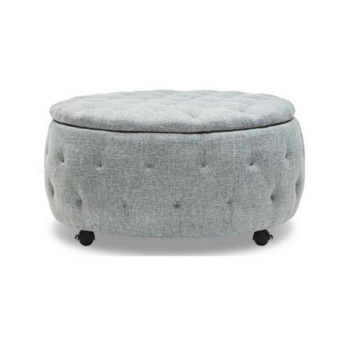 Gray And Cream Geometric Cuboid Pouf Ottomans (Photo 9 of 20)