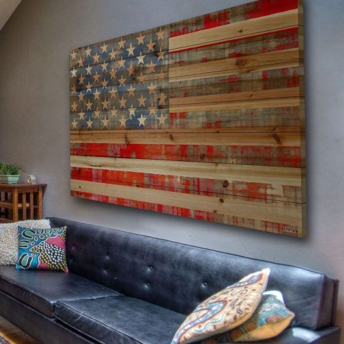 Wooden American Flag Wall Art (Photo 2 of 20)