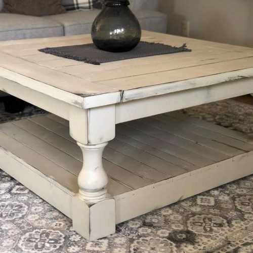 Square Weathered White Wood Console Tables (Photo 9 of 20)