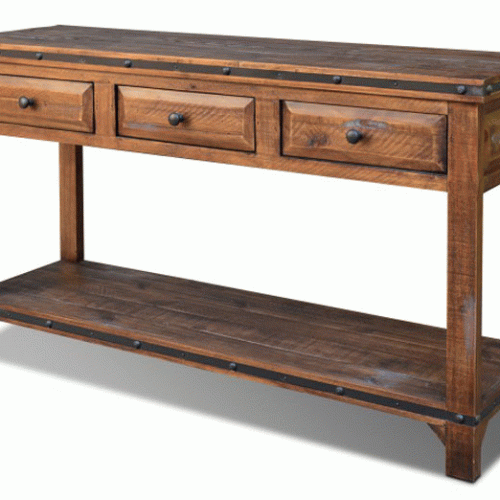 Rustic Espresso Wood Console Tables (Photo 19 of 20)