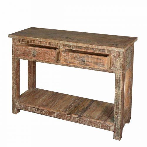 Rustic Espresso Wood Console Tables (Photo 2 of 20)