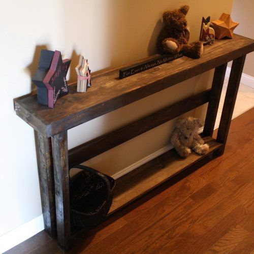 Rustic Walnut Wood Console Tables (Photo 8 of 20)