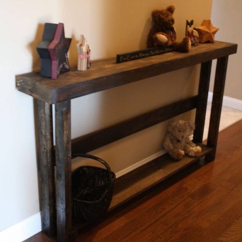 Rustic Walnut Wood Console Tables (Photo 9 of 20)