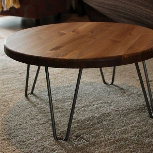 Metal Legs And Oak Top Round Console Tables (Photo 12 of 20)