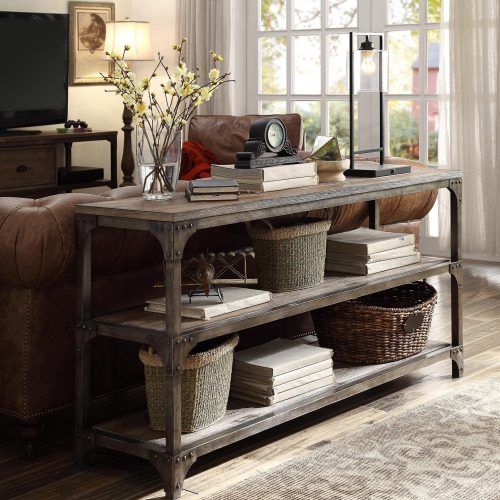 Metal And Oak Console Tables (Photo 15 of 20)