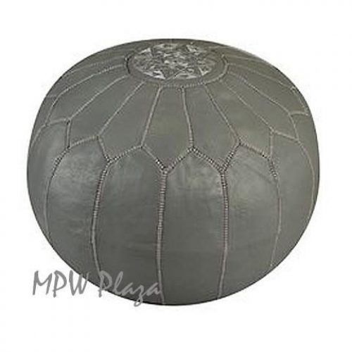 Gray Moroccan Inspired Pouf Ottomans (Photo 19 of 20)