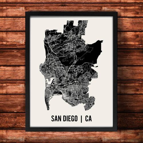 San Diego Map Wall Art (Photo 1 of 20)