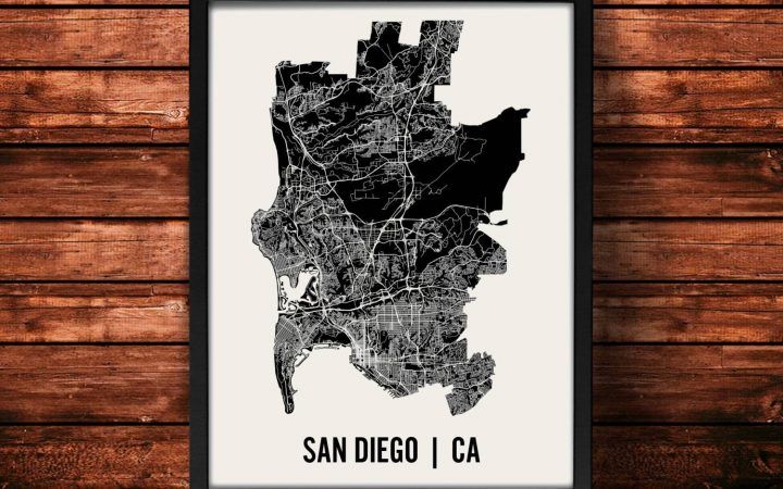 20 Inspirations San Diego Map Wall Art