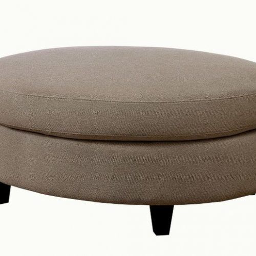 Gray Fabric Oval Ottomans (Photo 3 of 20)