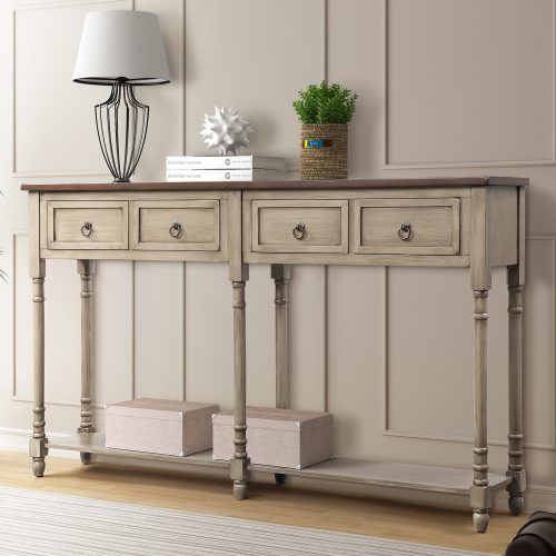Smoke Gray Wood Console Tables (Photo 6 of 20)