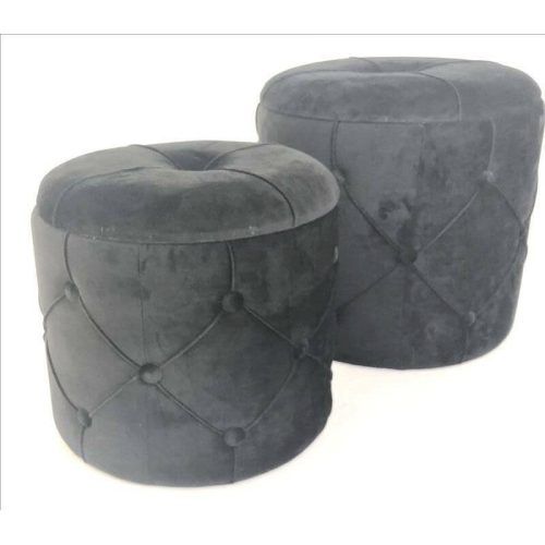 Gray Velvet Ottomans With Ample Storage (Photo 17 of 20)