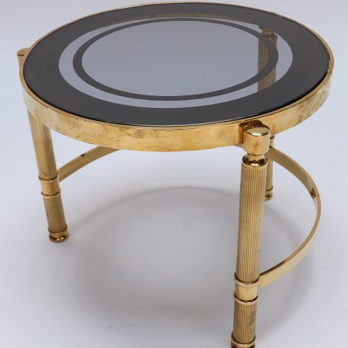 Brass Smoked Glass Console Tables (Photo 4 of 20)