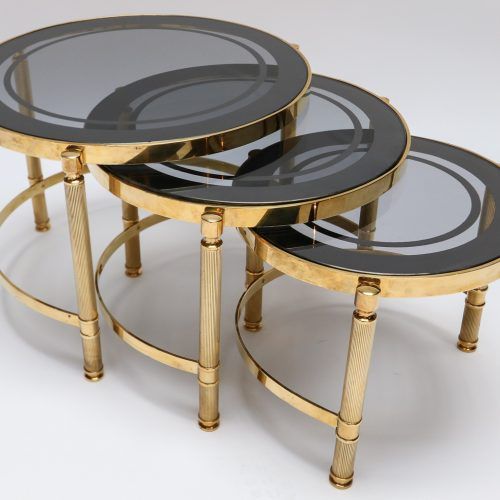 Brass Smoked Glass Console Tables (Photo 20 of 20)