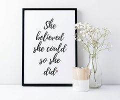 20 Inspirations She Believed She Could So She Did Wall Art
