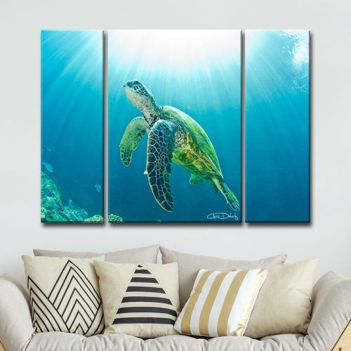Sea Turtle Canvas Wall Art (Photo 2 of 20)