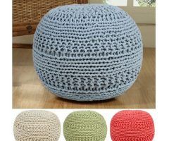 20 Ideas of Black and Natural Cotton Pouf Ottomans