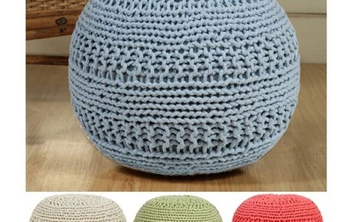 20 Ideas of Black and Natural Cotton Pouf Ottomans
