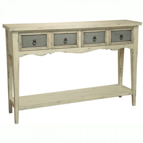 Square Weathered White Wood Console Tables (Photo 15 of 20)