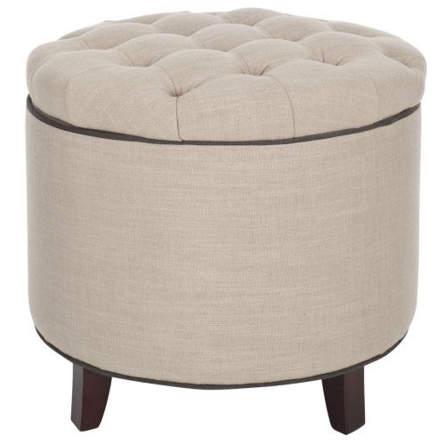 White And Light Gray Cylinder Pouf Ottomans (Photo 3 of 20)