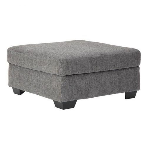 Gray Fabric Oval Ottomans (Photo 9 of 20)