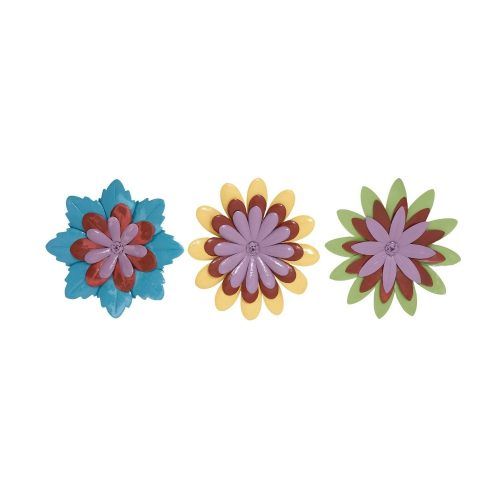 Metal Flower Wall Decor (Set Of 3) (Photo 19 of 20)