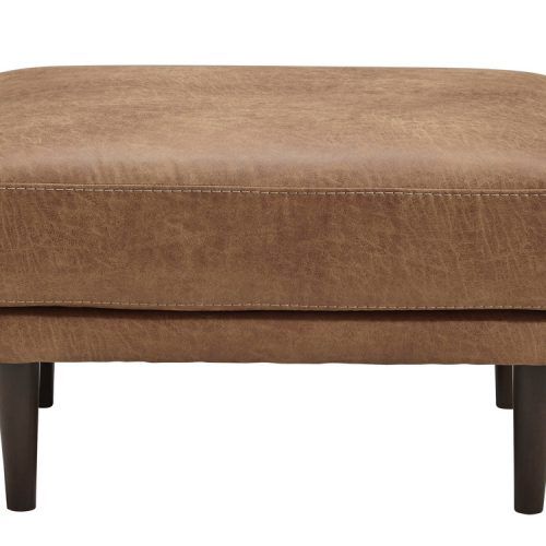 Camber Caramel Leather Ottomans (Photo 7 of 17)