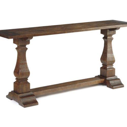 Pecan Brown Triangular Console Tables (Photo 18 of 20)
