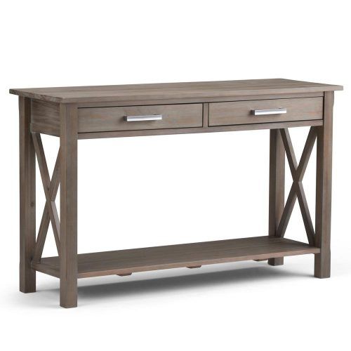 Gray Driftwood Storage Console Tables (Photo 18 of 20)