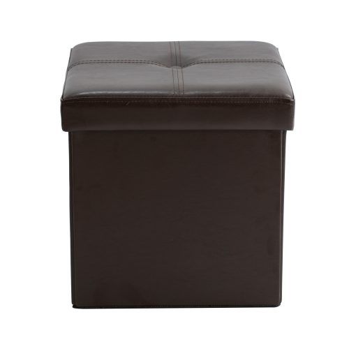Black Faux Leather Cube Ottomans (Photo 18 of 20)