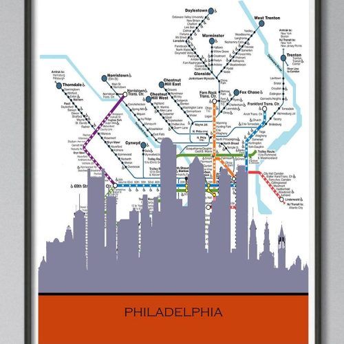 Philadelphia Map Wall Art (Photo 12 of 20)