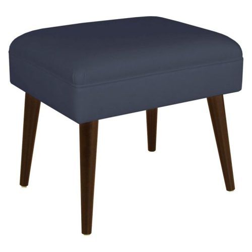 Dark Blue And Navy Cotton Pouf Ottomans (Photo 15 of 20)