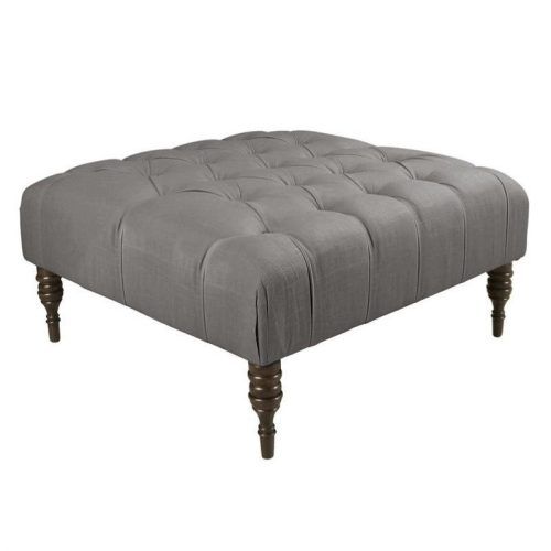 Gray Tufted Cocktail Ottomans (Photo 10 of 20)