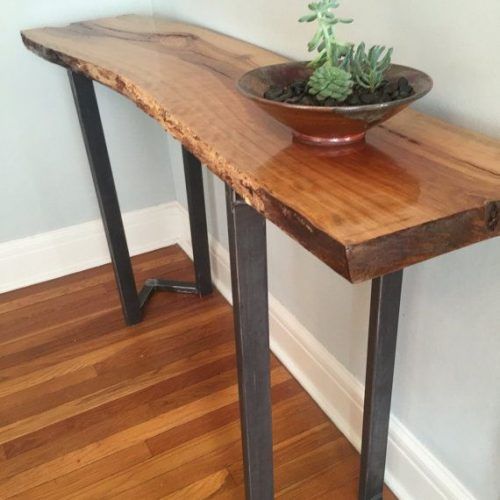 Rustic Walnut Wood Console Tables (Photo 17 of 20)