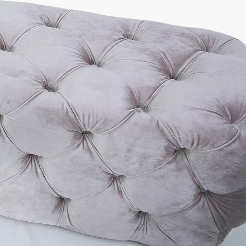 Pink Champagne Tufted Fabric Ottomans (Photo 15 of 20)