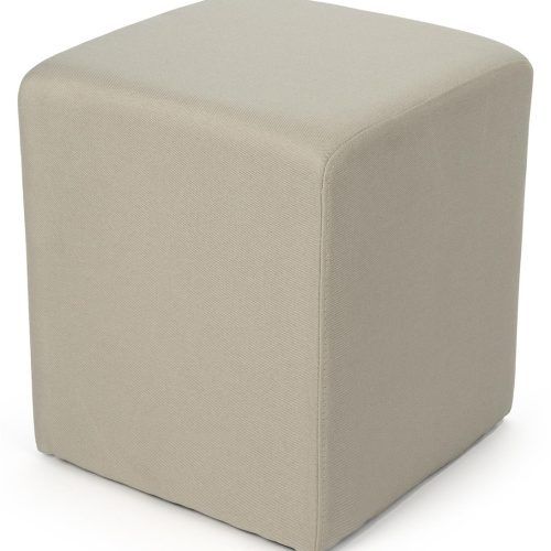 Textured Gray Cuboid Pouf Ottomans (Photo 13 of 20)