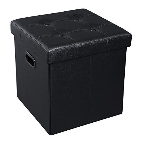 Black Faux Leather Cube Ottomans (Photo 3 of 20)