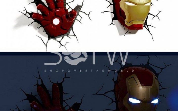 20 Collection of 3d Wall Art Iron Man Night Light