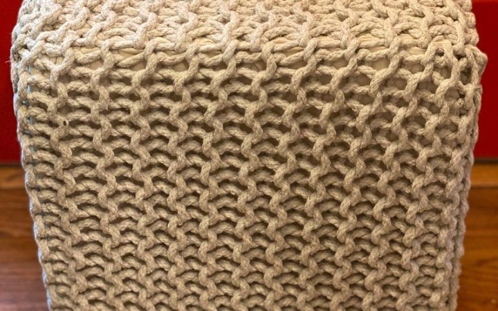 20 Inspirations Scandinavia Knit Tan Wool Cube Pouf Ottomans