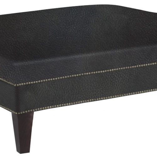 French Linen Black Square Ottomans (Photo 17 of 20)