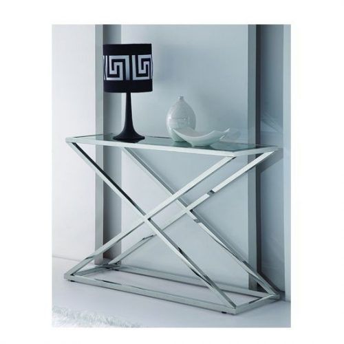 Glass And Stainless Steel Console Tables (Photo 13 of 20)