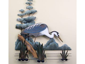 Blue Heron Metal Wall Art