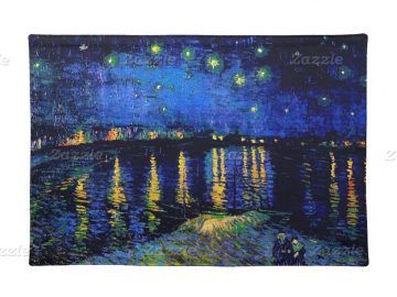 Blended Fabric Van Gogh Starry Night Over the Rhone Wall Hangings