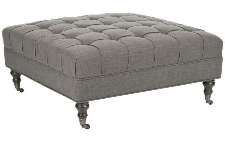 20 Ideas of Linen Sandstone Tufted Fabric Cocktail Ottomans