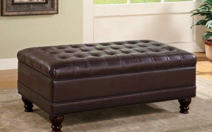 Top 20 of Orange Tufted Faux Leather Storage Ottomans