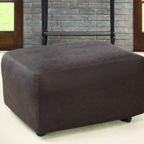 Weathered Silver Leather Hide Pouf Ottomans (Photo 8 of 20)