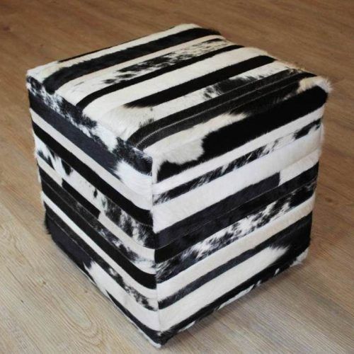 Stripe Black And White Square Cube Ottomans (Photo 12 of 20)