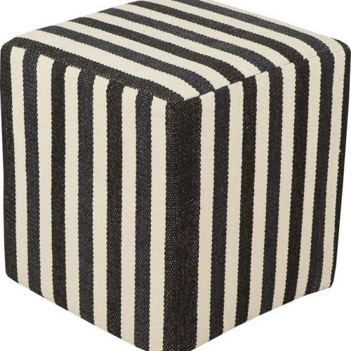Stripe Black And White Square Cube Ottomans (Photo 11 of 20)