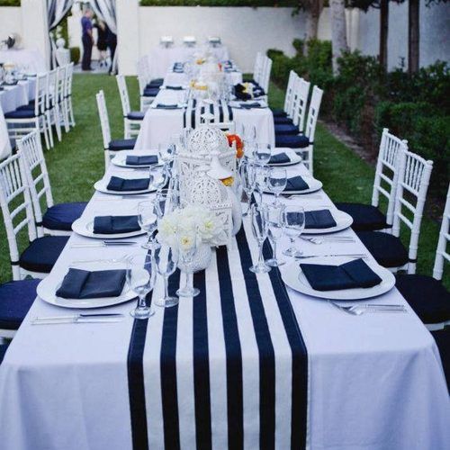 Navy Blue And White Striped Ottomans (Photo 19 of 20)