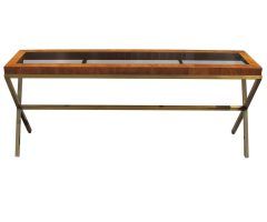 2024 Popular Brass Smoked Glass Console Tables