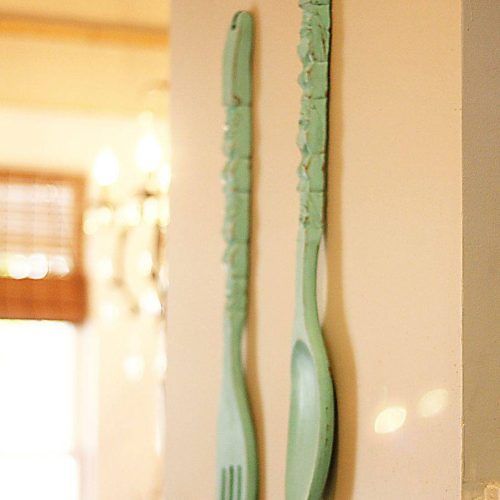 Big Spoon And Fork Wall Decor (Photo 16 of 30)